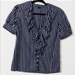 Lauren Ralph Lauren peplum tuxedo blouse